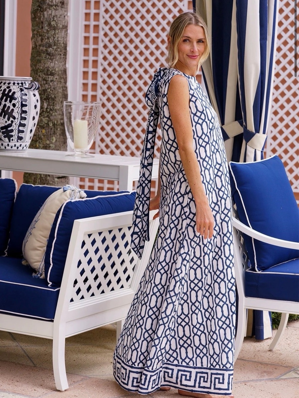 Sue Sartor Tibi Dress - Navy Bamboo